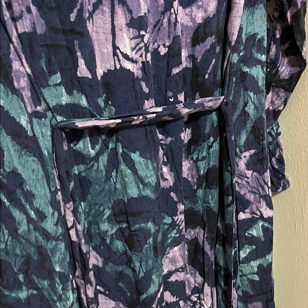 NIC+ZOE Navy Dress with Lavender & Teal Floral Print - Picture 4 of 5